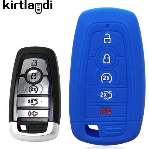 Silicon Car Remote Key Case Cover for Ford Fusion Explorer Ecosport Mustang F-150 F-250 F-350 F-450 F-550 2017-2020 Cover Holder