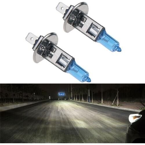 2Pcs Light Intensity Long Lifespan H1 12V 55W Head Light Lamp Globes Bulbs Fog Car Bulbs Halogen High Lumen White 6000k #292072