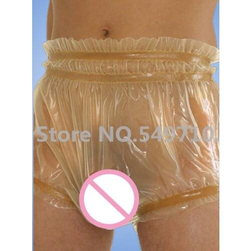 Man natural transparent latex underwear