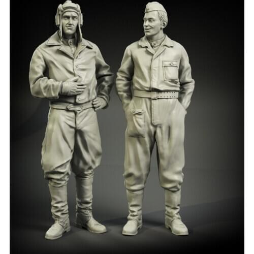 1/35 WWII Soviet tank soldier set, Resin Model Soldier GK, WWII military themes, Unassembled and unpainted kit