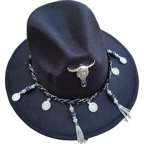 2021 Spring New Elegant Women artificial Wool Hat Winter Autumn Wide Woman Panama Sombrero Cap for Party Gift