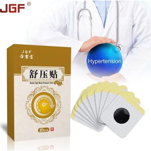 JGF Hypertension Patch 10Pcs Reduce High Blood Pressure Patch Chinese Medical Plaster for Lower Blood Pressure No Side Effect
