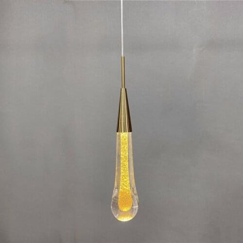 Bedroom Bedside Crystal Pendant Light Creative Simple Drop Shaped Pendant Lamps Bar Bathroom Home Decor Hanging Lights Fixtures