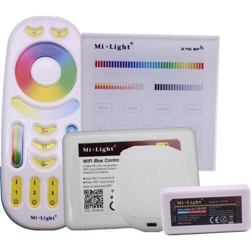 Mi Light 2.4G RGBWW Wireless Touch Screen LED Remote Controller and 2.4G RGBCCT LED Controller for LED Strip Bulb Downlight