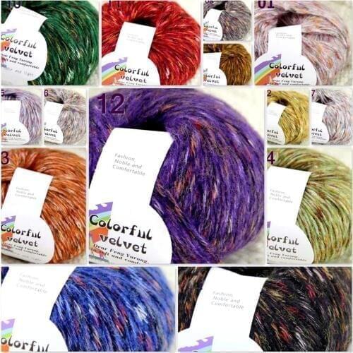 Sale of colorful wool 4ballsX50g thread camel hair color broken dyed line knitted scarf coat line mohair wool needlework 824-4D