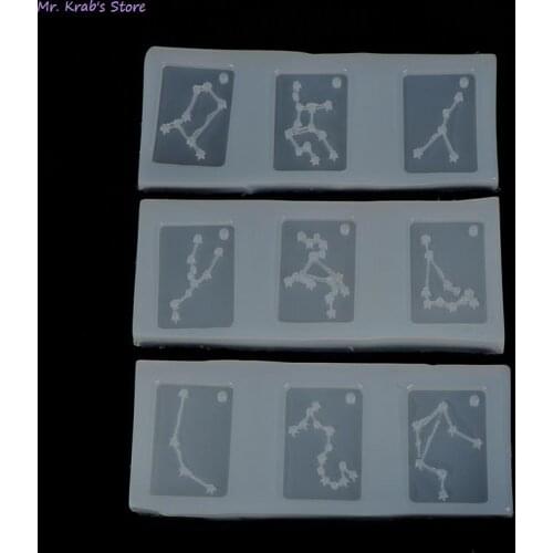DIY Twelve Constellationsd Jewelry Tool Silicone Mould Square Drop Pendant Earring Mold Handmade Craft Decoration