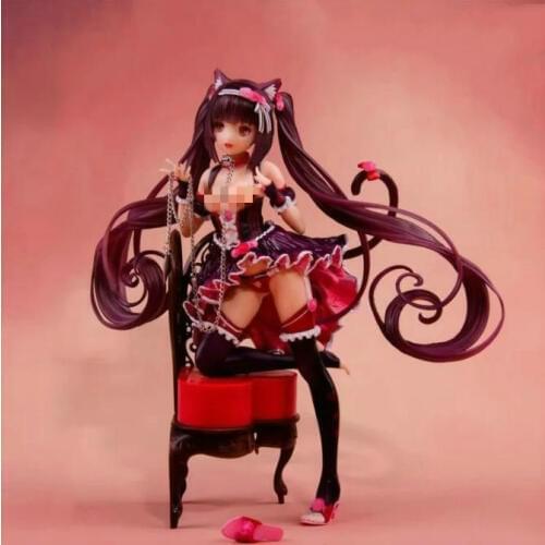 BINGing NEKOPARA Chocolate Cat Ear with Chairs Cute Sexy Girl PVC Figure Model Toys