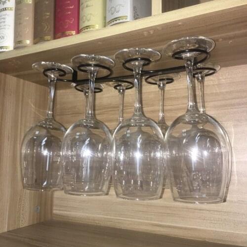 High Glass Wine Rack Wine Glass Holder 8 Cups Upside-Down Goblet Holder Wine Hanging Iron