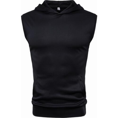 Hoodies Tshirt Men Solid Vest TShirt Summer Hooded Top Tees Sleeveless T-shirt Blouse Male Streetwear Camiseta Masculina