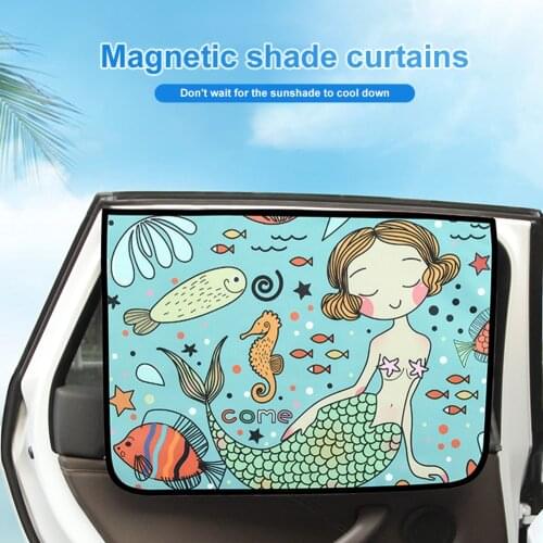 Universal Car Sun Shade Cover Magnetic sun protection UV Protection Curtain Side Window Sunshade Cover for Kids Cartoon