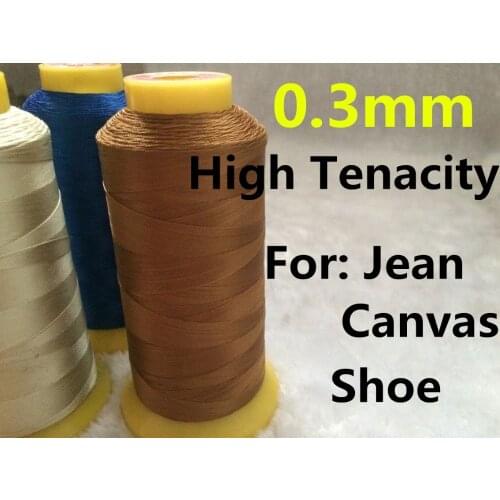 GQ001 0.3mm 1300m Long High Tenacity Polyester Thread for Shoe Jeans Sewing, Sewing Machine Thread