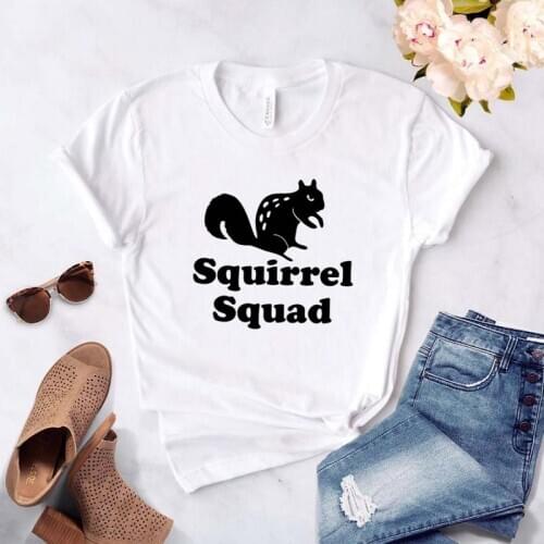 Women tshirt Casual Funny t shirt For Lady Yong Girl Top Tee Squirrel squad Summer Kawaii Streetwear Camiseta Mujer