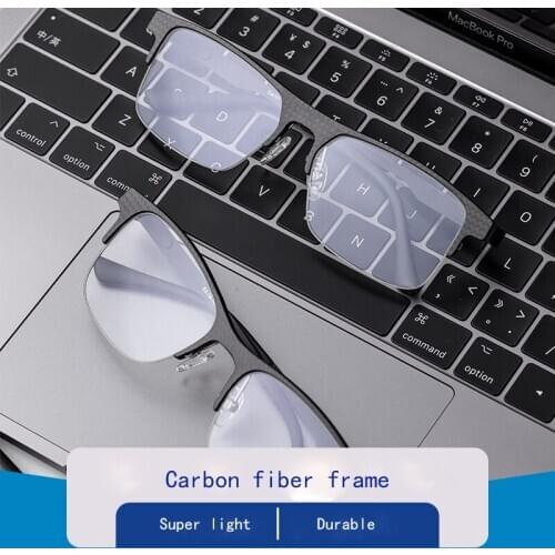 Carbon fiber half-frame blue light glasses women high-end luxury stainless steel anti-radiation male ultra-light eyeglasses