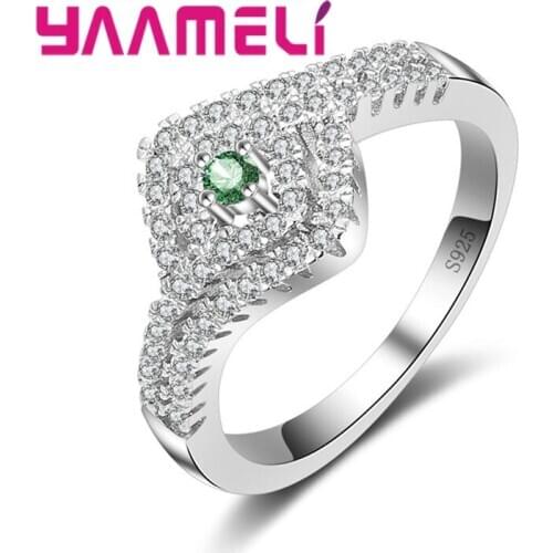 Big Sale Genuine 925 Stamped Silver Fashion Crystals Design Ring Jewelry For Female Women Engagement Banquet Anel Bijou