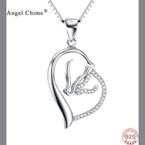 925 Sterling Silver Necklaces Love Heart Horse Head Pattern Crystal Statement Choker Necklace Luxury Sexy Jewelry For Women