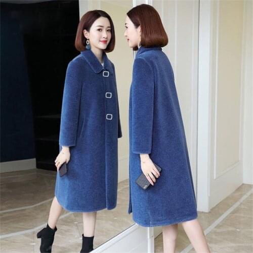 Woman Winter Genuine Fur Sheepskin Coats Ladies Loose Casual Wool Outwear Female Thick Warm Sheep Shearing Jacket Plus Size 5XL