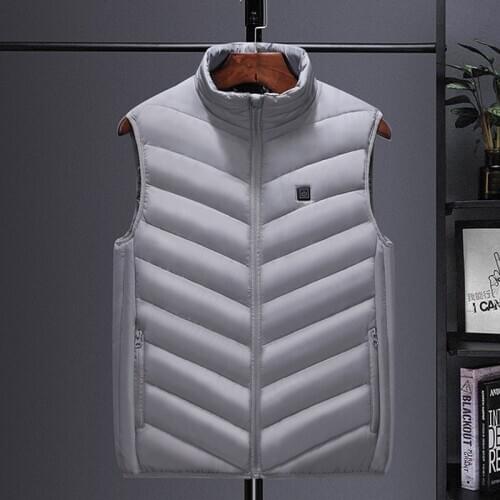 Electric Heating Vest Mens stand collar heating cotton vest graphene electric vest USB safe intelligent constant Electric vests