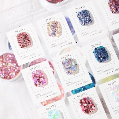 1 Box Nail Art Chameleon Glitter Sequins Chunky Hexagon Mixed Size Sparkle Glitter Flake Powder For Manicure Decoration Glitter