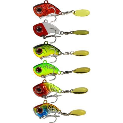 1PCS Metal Mini VIB With Spoon Fishing Lure 9g- 22g Winter Ice Vibration Lures Fishing Tackle Spoon Spinner Sinking Bait Jigging