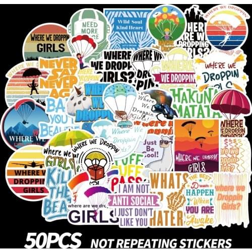 10/50pcs Waterproof Where We Left The Girls Personality Stickers Graffiti Stickers DIY Suitcase Luggage Guitar Sticker Decal
