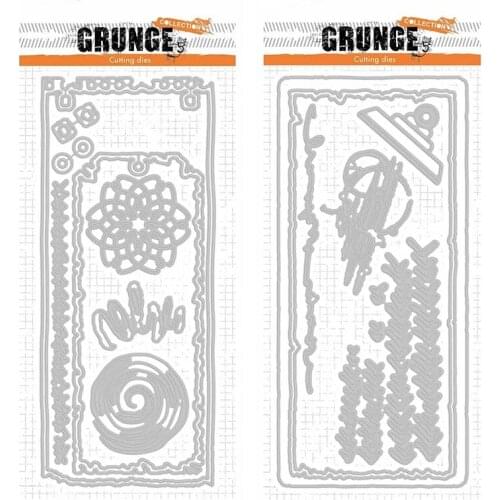 2 Long Rectangular Loose-Leaf Metal Cutting Dies for Scrapbooking Handmade Mold Cut Stencil DIY Card Make Mould Model Craft