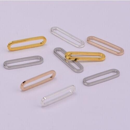 30 pieces of 15 * 4mm pure copper oval buckle runway oval pendant connector DIY jewelry accessories