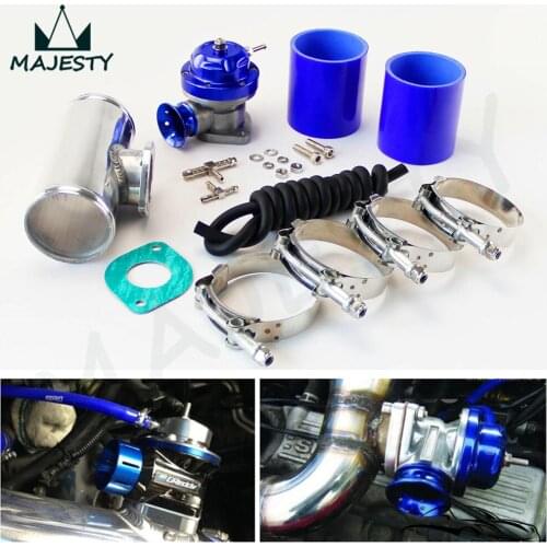 30PSI TS BOV turbo +2.5" 63.5*150mm Flange Pipe + 2 * BLUE silicone hoses+ 4*clamps aluminum blue