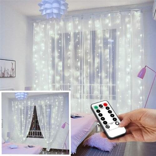 3X3M Remote LED String Lights Curtain USB Battery Fairy Lights Garland Led Wedding Party Christmas Party decoration lights 5z