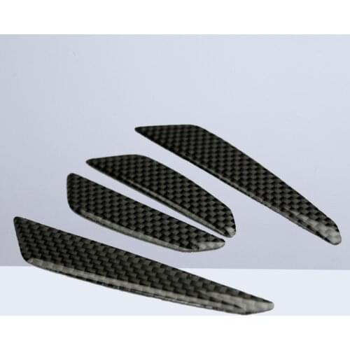 4 Pcs Carbon Fiber Car Doors Edge Guards Protectors Side Doors Protection Bumper Protector Trim Guard Sticker Universal Fit (Bla