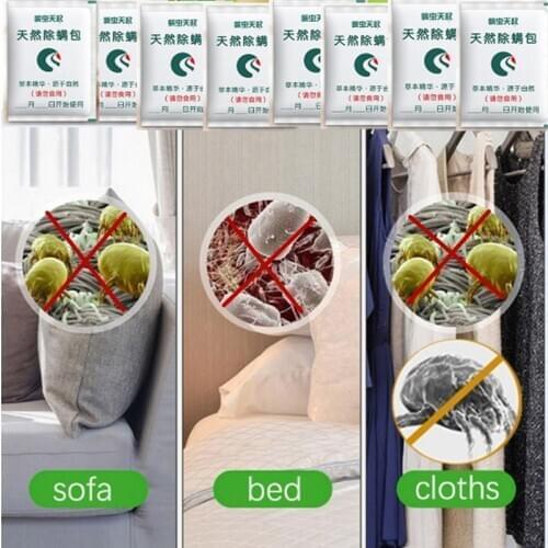 8 Packs Mite Killer Natural Herbal Anti-mite Bed Bug Removal Dust Mites Repeller for Home Bed Sheet Couch Pet Dog
