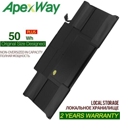 ApexWay Laptop Battery For Apple MacBook Air 13" A1466 A1369 2011 2012 2013 2014 Year Production Replace A1405 A1496 50Wh 7.3V