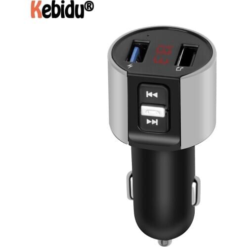 Car USB charger Bluetooth 5.0 FM MP3 transmitter player modulator wireless hands-free audio receiver dual USB fast charger 3.1A
