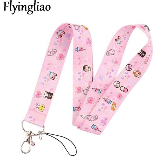 Cartoon Doctor team Keychain Lanyards Id Badge Holder ID Card Pass Gym Mobile Phone Badge Holder Key Strap webbings ribbons
