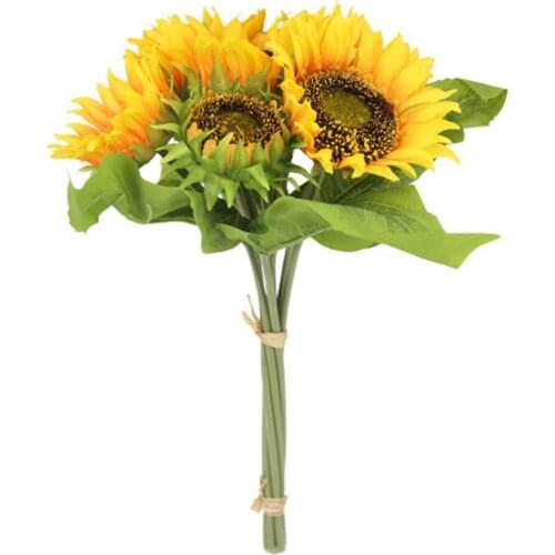 7 Heads Artificial Sunflower Bouquet For Wedding Ornament Festive Supplies Photo Prop