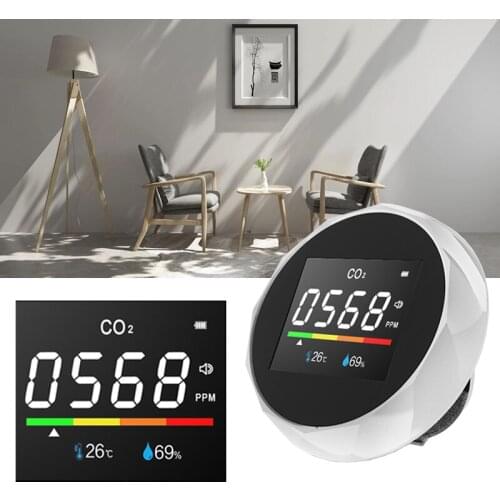 CO2 Meter Digital Temperature Humidity Sensor Tester Air Quality Monitor Carbon Dioxide TVOC Formaldehyde HCHO Detector CO6
