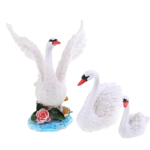 Indoor Outdoor Garden Decor Resin Swan Family Figure for Backyard Decoration