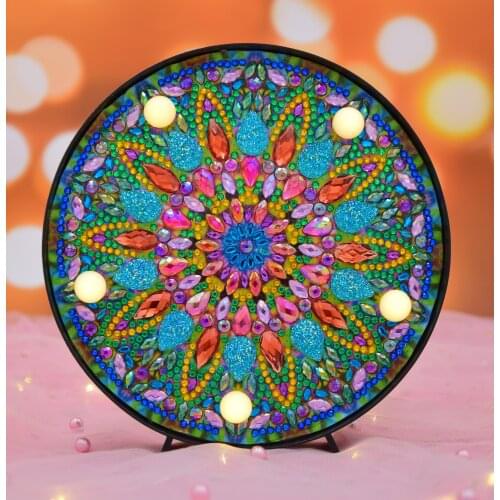 DIY Diamond Painting Lamp LED Full Drill Special Shaped Diamond Painting mandala Modeling Lamp Table Desk Home Decoration