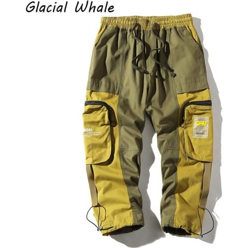 GlacialWhale Mens Cargo Pants Men Fashion Green Baggy Joggers Korean Style Hip Hop Japanese Streetwear Trousers Pants For Mens