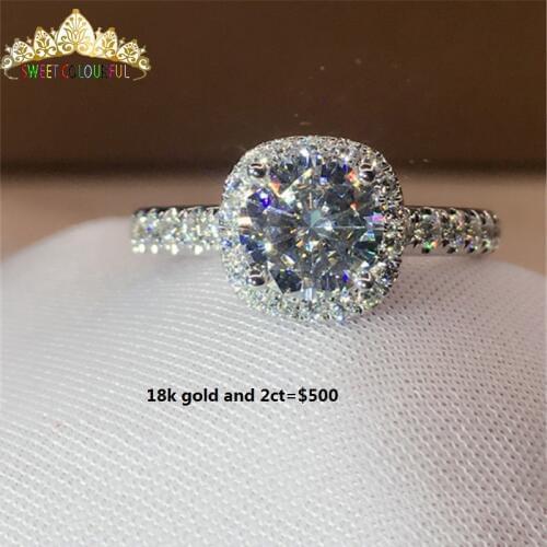 100% Gold ring D color VVS composition Moissanite Diamond Ring With national certificate MO-00107-02