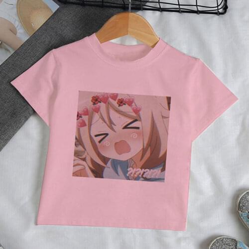 Summer Kids Handsome Cartoon Anime Beautiful Childrens Short-sleeved Shirt Unisex 2 3 4 5 6 7 8 9 year-old Boy And Girl T-Shirt