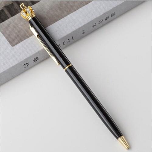 Colorful 100pcs/set 1.0 mm Cute Kawaii Diamond Crown Ballpoint Pens For Office School Writing Supplies Gift