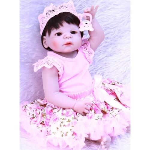 NPK full silicone reborn baby girl dolls lifelike 22"55cm newborn babies dolls child bebe gift reborn bonecas brinquedos