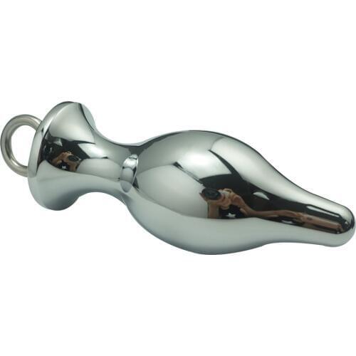 34*96MM medium size pull ring Crystal Metal Anal plug Booty Silver Stainless steel Jewelry butt plug Sex toys Product