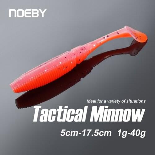 NOEBY Winter Fishing Lure Soft Baits Silicone Wobblers T Tail Artificial Bait PVC Plastic Texas Carolina Alabama Rig SW5019S