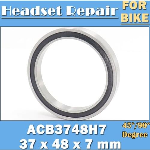 ACB3748H7 Road Bike Headset Bearings 37*48*7 mm 45/90 Degree 1-3/8" inches ABEC-3 Chrome Steel Tapered Upper Lower Bearing