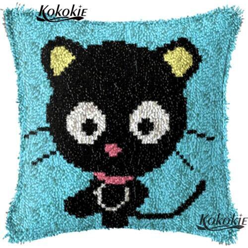 Cross stitch cushions cats Crocheting Rug Yarn Patchwork Pillowcase latch hook rug kits embroidery yarn handicraft diy carpet