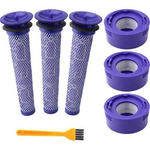 6 Pack Pre-Filters and 2 Pack HEPA Post-Filters Replacements Compatible Dyson V8 and V7 Cordless Vacuum Cleaners