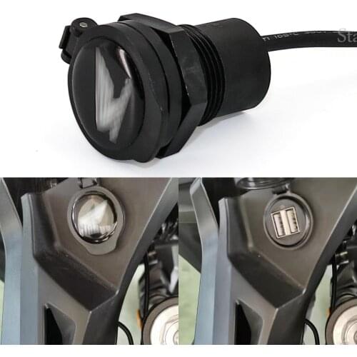For Honda CB500X 2019 Socket Splitter 2 USB Charger Cover Car Charger with Led Light Power Adapter Motorcycle Socket Mount