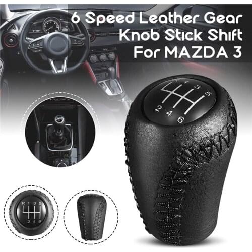 6 Speed PU Leather Car Auto Replacement Manual Gear Shift Knob Stick Shifter Head For MAZDA 3 BK BL 5 CR CW 6 II GH CX-7 ER MX-5