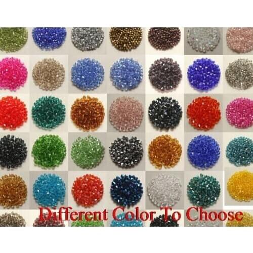 4mm 1000Pcs/lot nn46 mix color Bicone Faceted Glass Crystal Beads Black White Colored Mixed For Jewelry Making Spacer